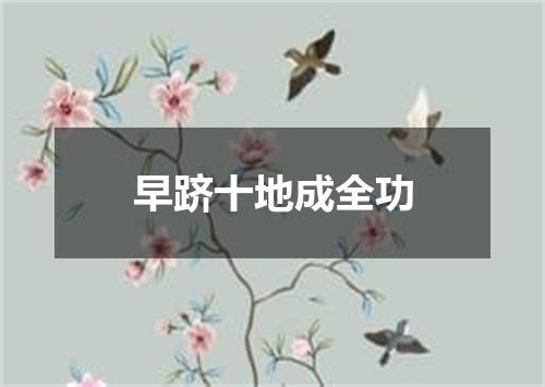 早跻十地成全功