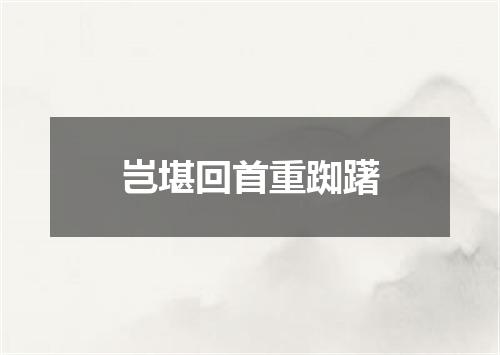 岂堪回首重踟躇