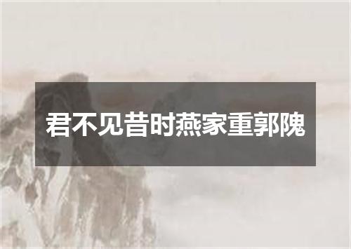 君不见昔时燕家重郭隗