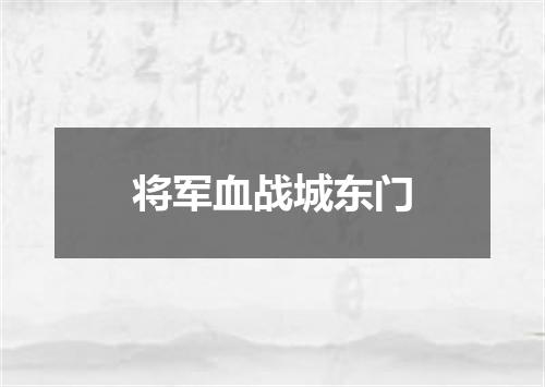将军血战城东门