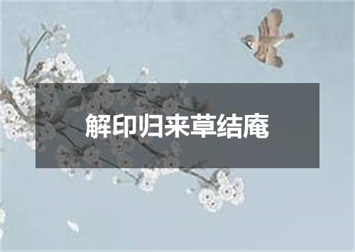 解印归来草结庵