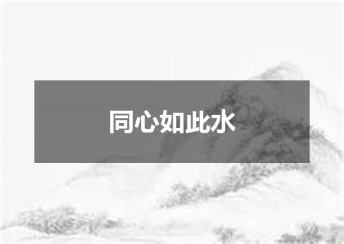 同心如此水