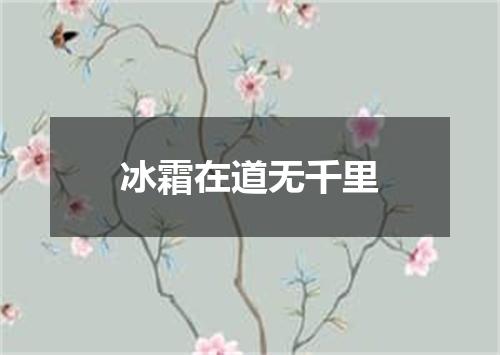 冰霜在道无千里