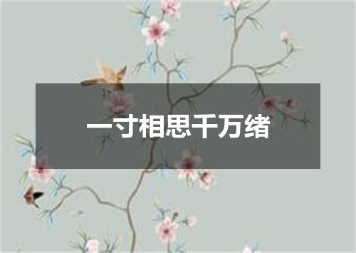 一寸相思千万绪