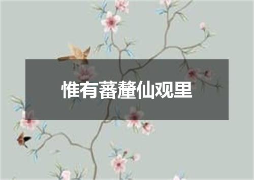 惟有蕃釐仙观里