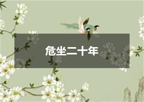 危坐二十年