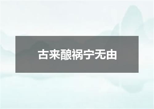古来酿祸宁无由