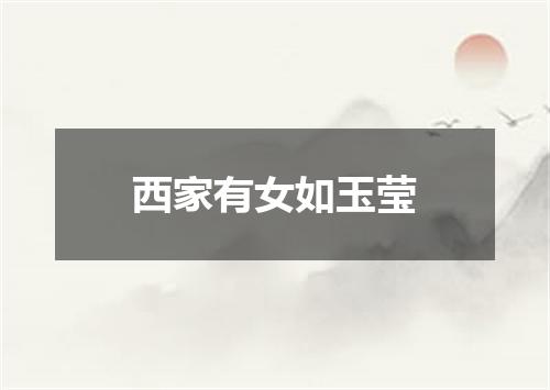 西家有女如玉莹