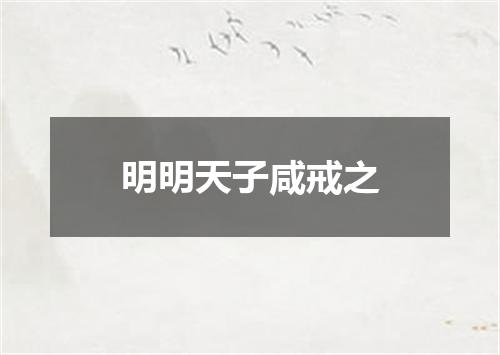 明明天子咸戒之