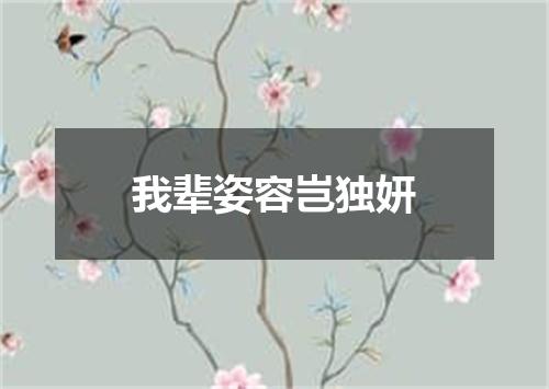 我辈姿容岂独妍