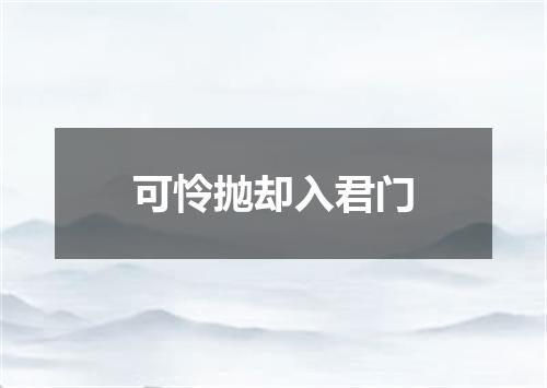 可怜抛却入君门