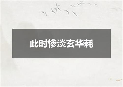 此时惨淡玄华耗