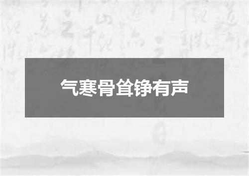 气寒骨耸铮有声