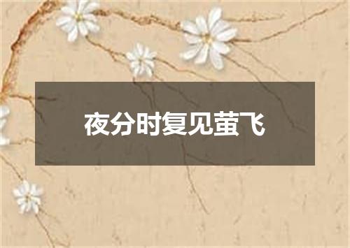 夜分时复见萤飞
