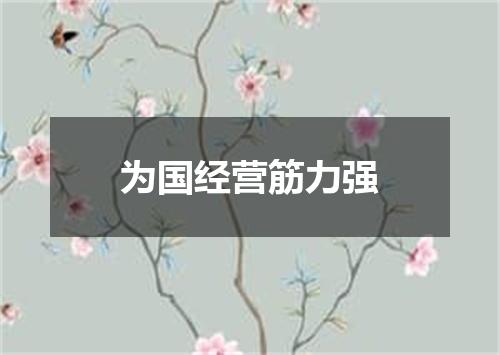 为国经营筋力强