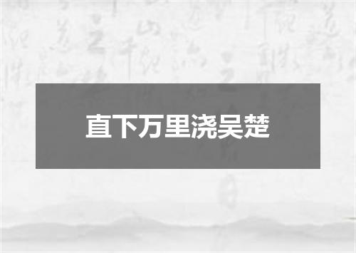 直下万里浇吴楚