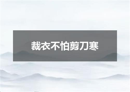 裁衣不怕剪刀寒