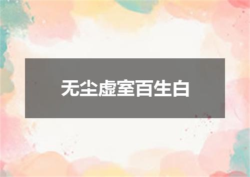 无尘虚室百生白