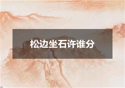 松边坐石许谁分