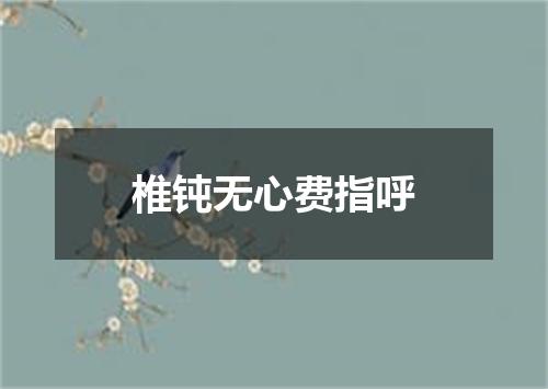 椎钝无心费指呼