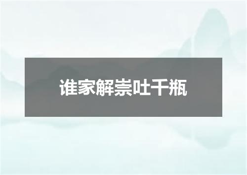 谁家解崇吐千瓶
