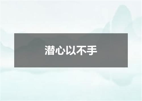 潜心以不手
