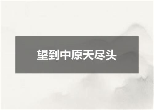 望到中原天尽头
