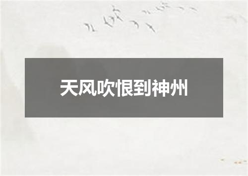 天风吹恨到神州