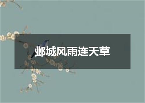 邺城风雨连天草