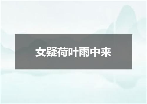 女疑荷叶雨中来