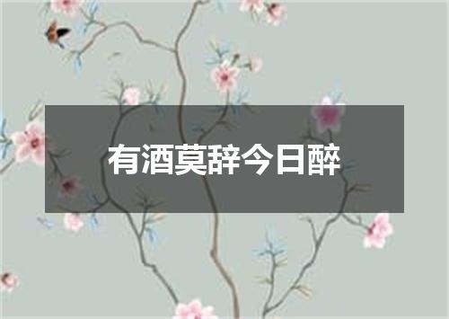 有酒莫辞今日醉
