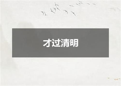 才过清明