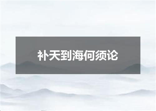 补天到海何须论