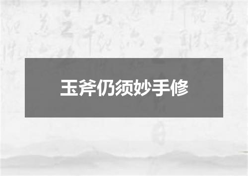 玉斧仍须妙手修
