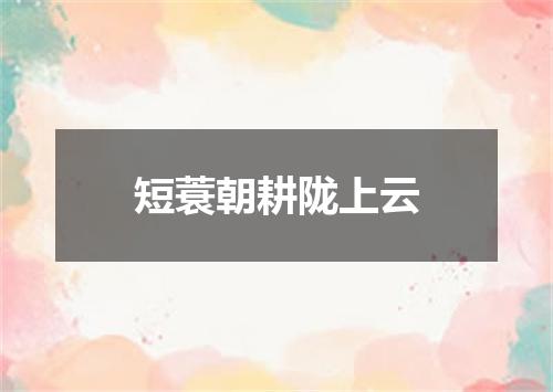 短蓑朝耕陇上云