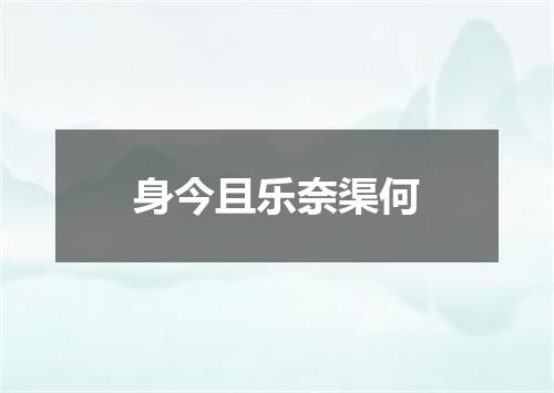 身今且乐奈渠何