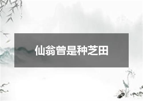 仙翁曾是种芝田