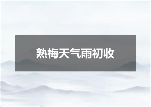 熟梅天气雨初收