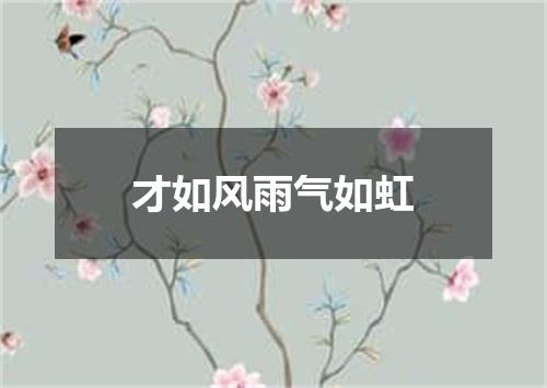 才如风雨气如虹
