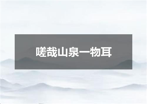 嗟哉山泉一物耳