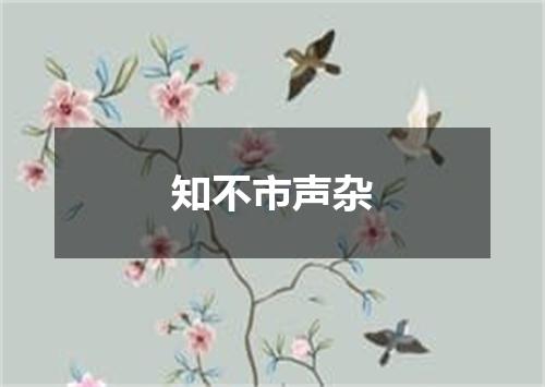 知不市声杂