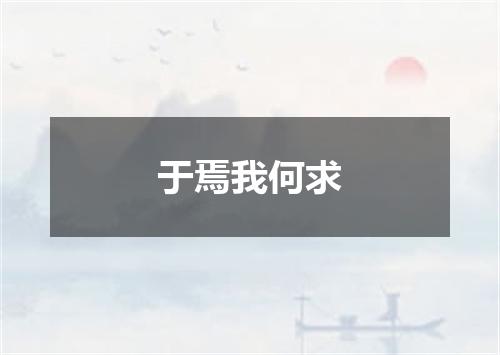 于焉我何求