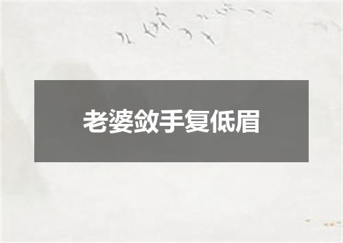 老婆敛手复低眉