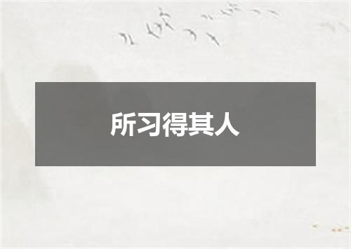 所习得其人