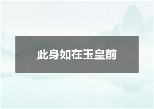 此身如在玉皇前