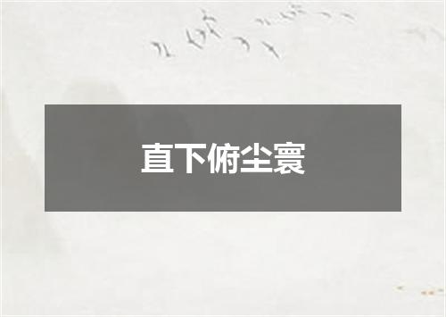 直下俯尘寰
