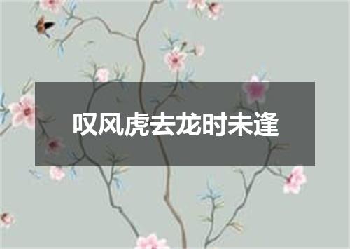 叹风虎去龙时未逢