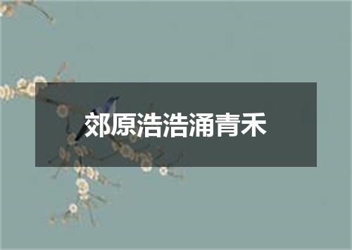 郊原浩浩涌青禾