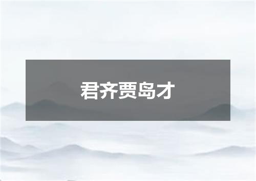 君齐贾岛才
