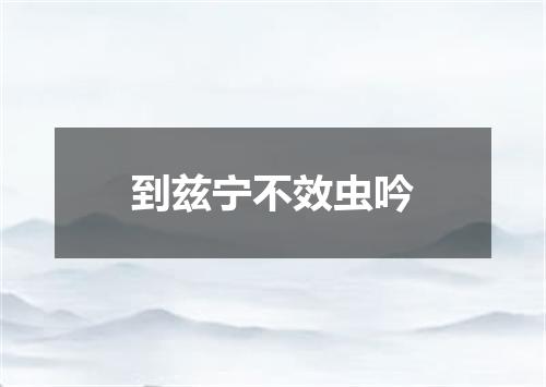 到兹宁不效虫吟